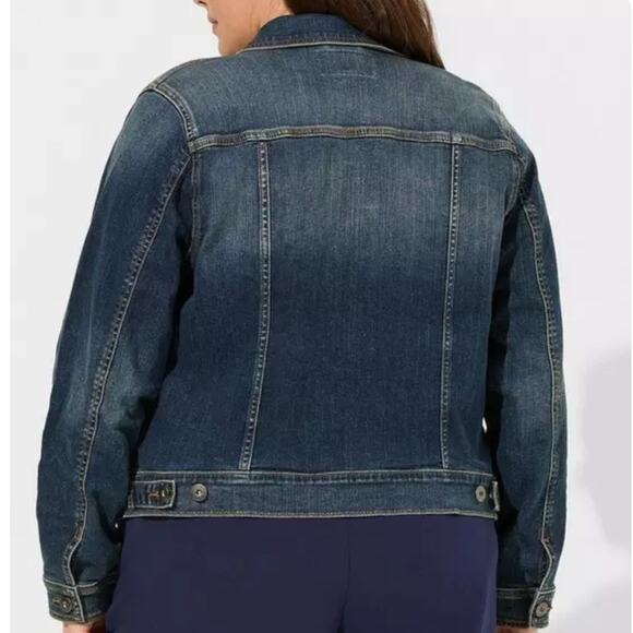 Torrid Denim Trucker Jacket Medium Wash 3X 11879816 - Picture 3 of 13